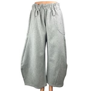 Aelfric Eden Womens Gray Oversized Baggy Wide Leg Barrel Trousers Sweatpants XS